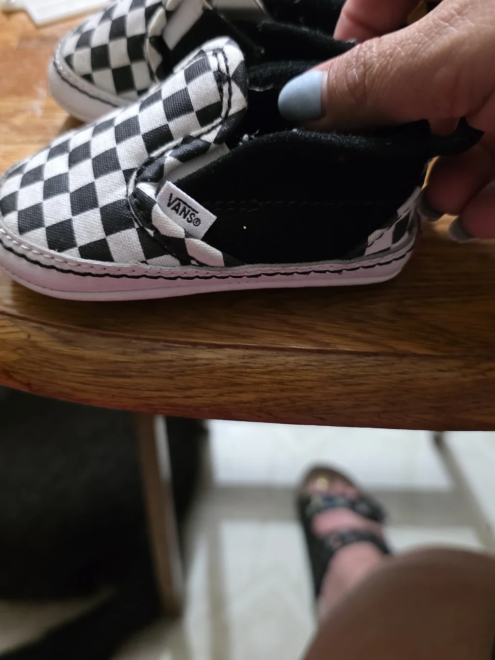 Vans Slip On V Crib Black True White Checkerboard Infant Shoes
